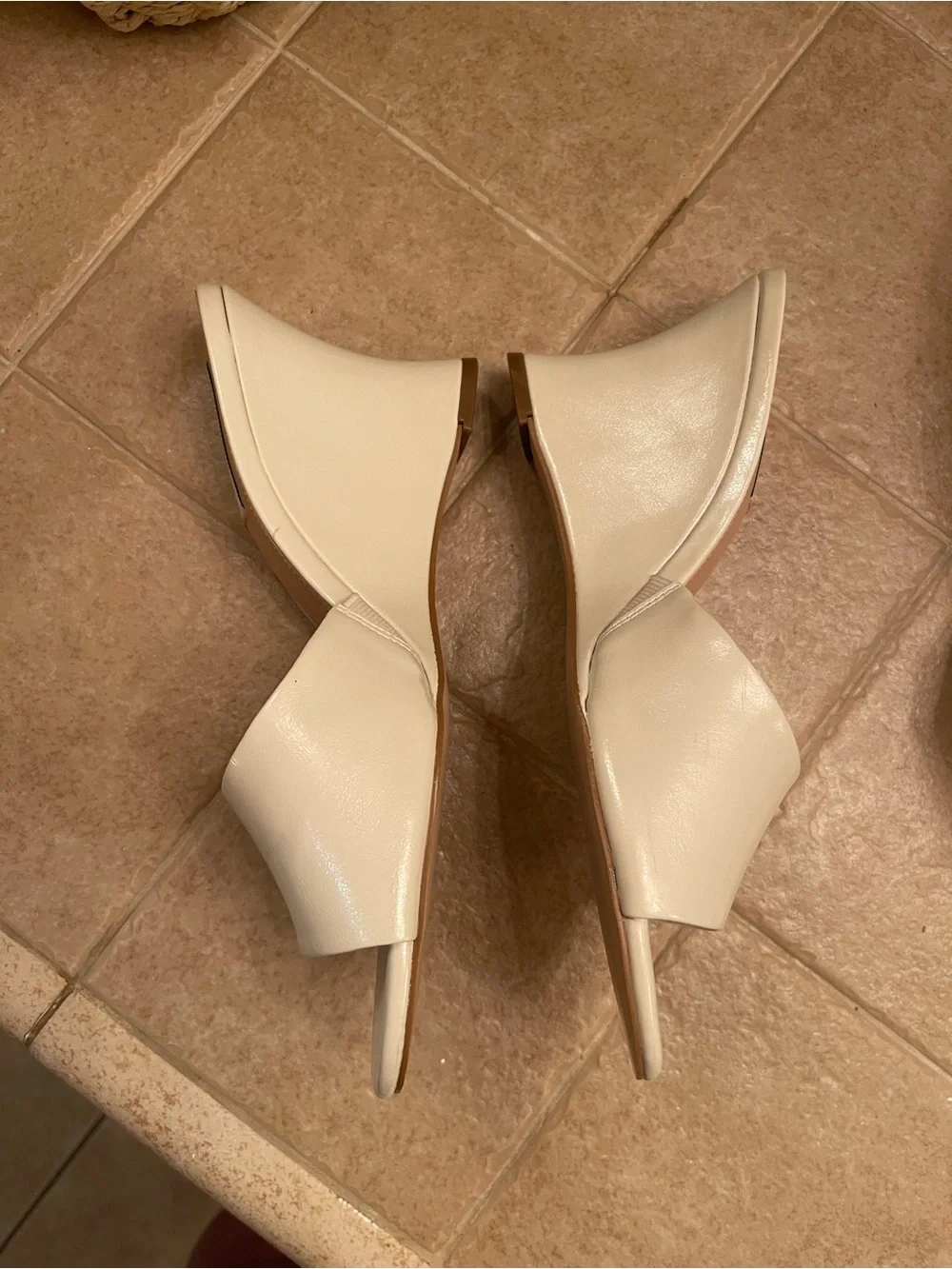 Steve Madden Ivory/Cream Open-Toe Wedge Slides